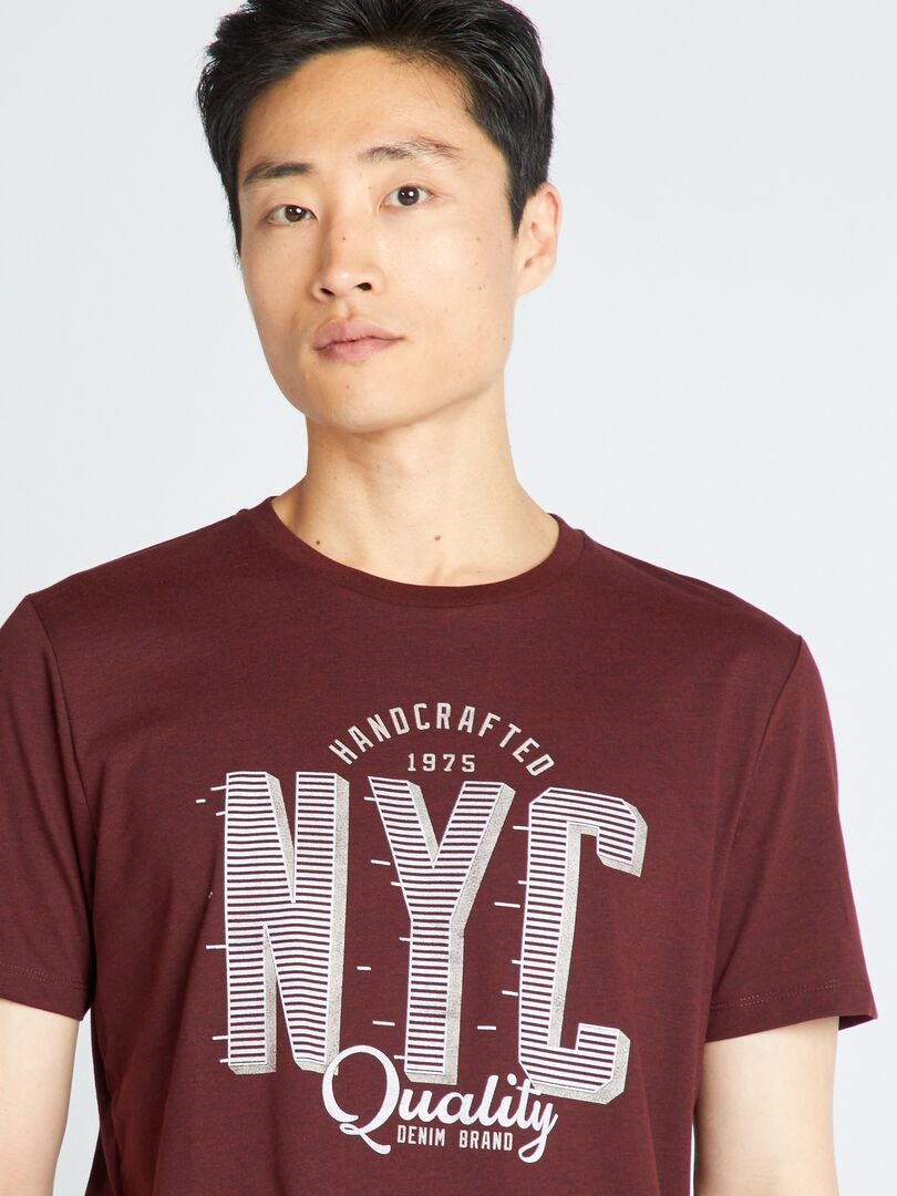 T-shirt met korte mouwen en print - ROOD