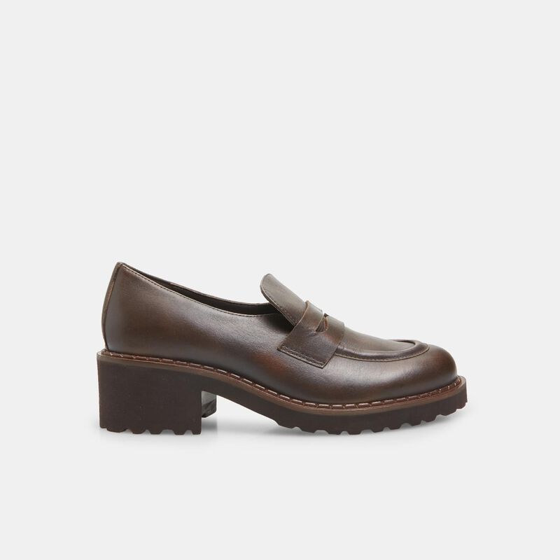 BATA Mokasyny damskie skórzane na obcasie 4,5 cm