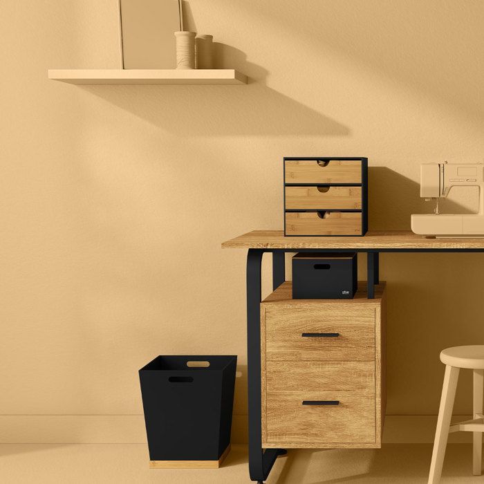 Mueble de almacenamiento de bambú de 3 cajones 