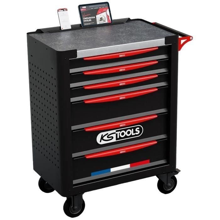 Workshop trolley - Equipped - 6 drawers - KS Tools - 824.6536F - Black - 265 tools - Made in France