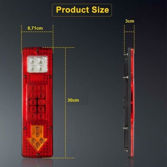 luces traseras LED de 12 V para camión, remolque, furgoneta, caravana, autocaravana *19 LED