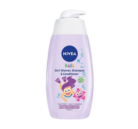 NIVEA KIDS żel do mycia ciała i włosów 3w1 Berry 500 ml