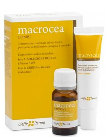 CIEFFE DERMA Macrocea Solution combinée 5 ml + crème 8 ml pour le traitement des molluscums et des verrues