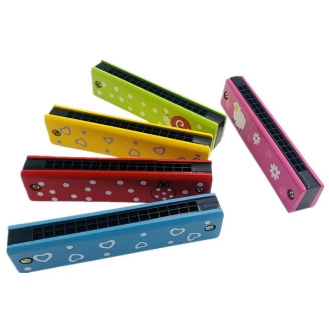 Armónica de juguete de madera con luces para niños, instrumento musical para alumnos y profesores de preescolar.