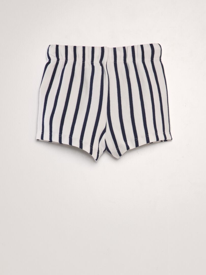 Korte pyjamaset - t-shirt + short - 2-delig - WIT