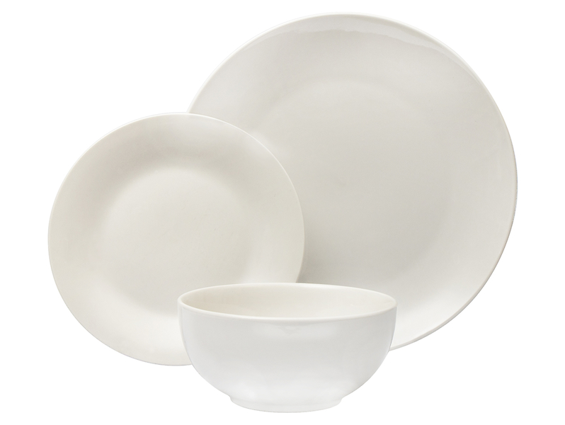 Komplet obiadowy 12 el. porcelanowy Day by Day  biały