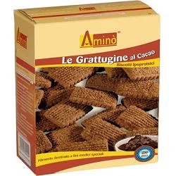 Biscoitos AMINÒ Aminù com baixo teor de proteína e cacau em pó 200g
