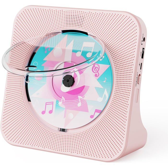 Lecteur CD Bluetooth avec Haut-Parleur Lecteur CD de Bureau Baladeur CD Lecteurs de CD avec Couvercle Anti-poussière [A1]