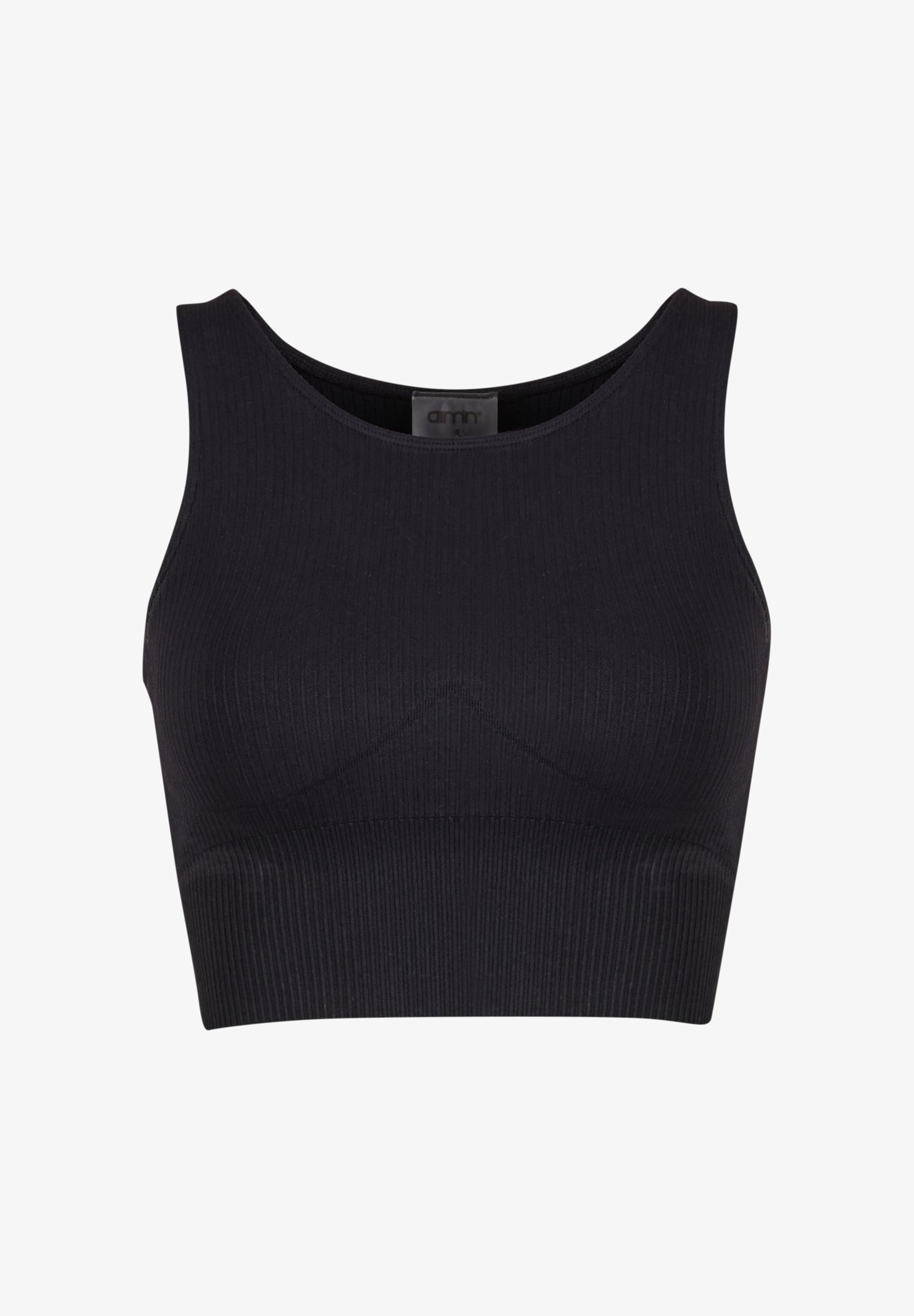 aim'n® Top corto a coste senza cuciture - nero