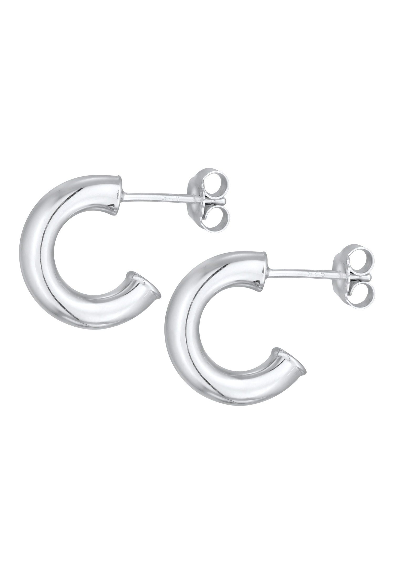 Elli Femmes Créoles Connecteur Chunky en Argent Sterling 925