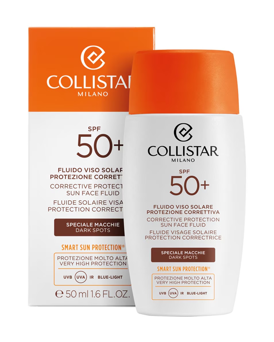 COLLISTAR Suncare Fluid solar pentru față cu protecție corectivă anti-pete SPF50