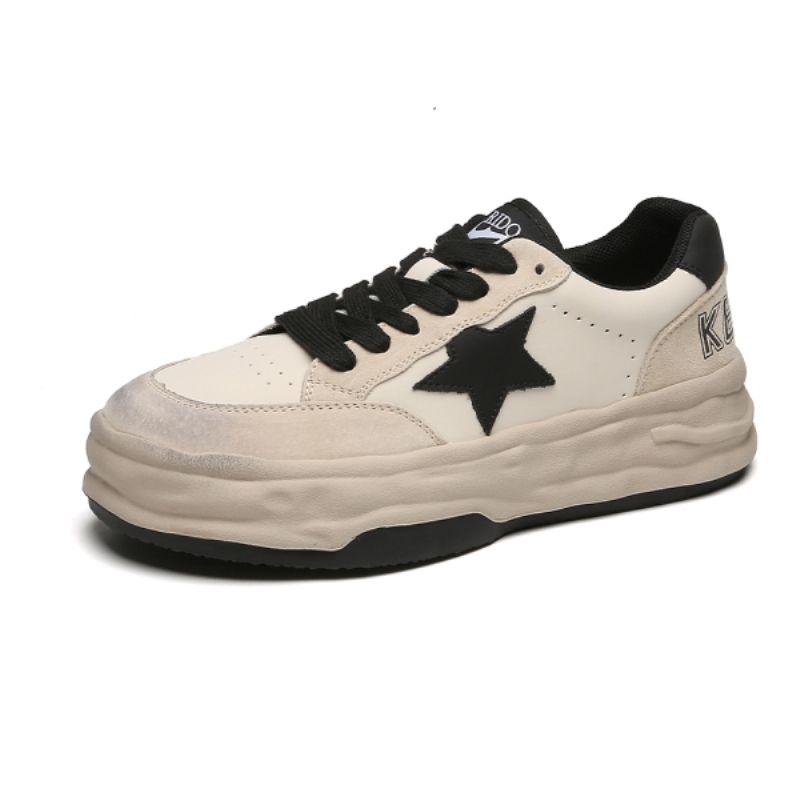 Damesneakers med plattform Vintage-sko Uformelle flate sneakers Øk løping Høst Luksus Mote Ekte lær 2021