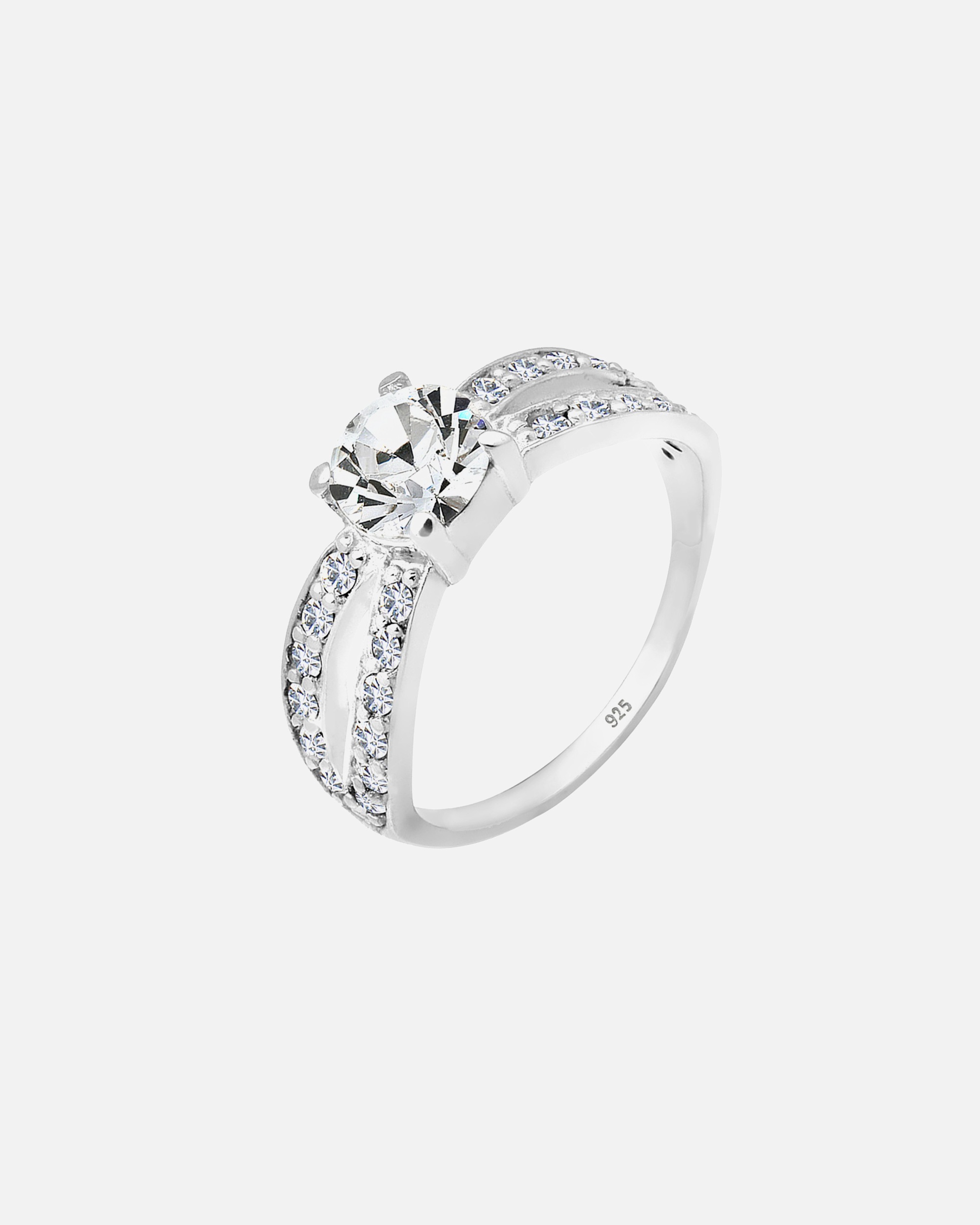 Elli Femmes Solitaire Glamoureux avec cristal en argent sterling 925