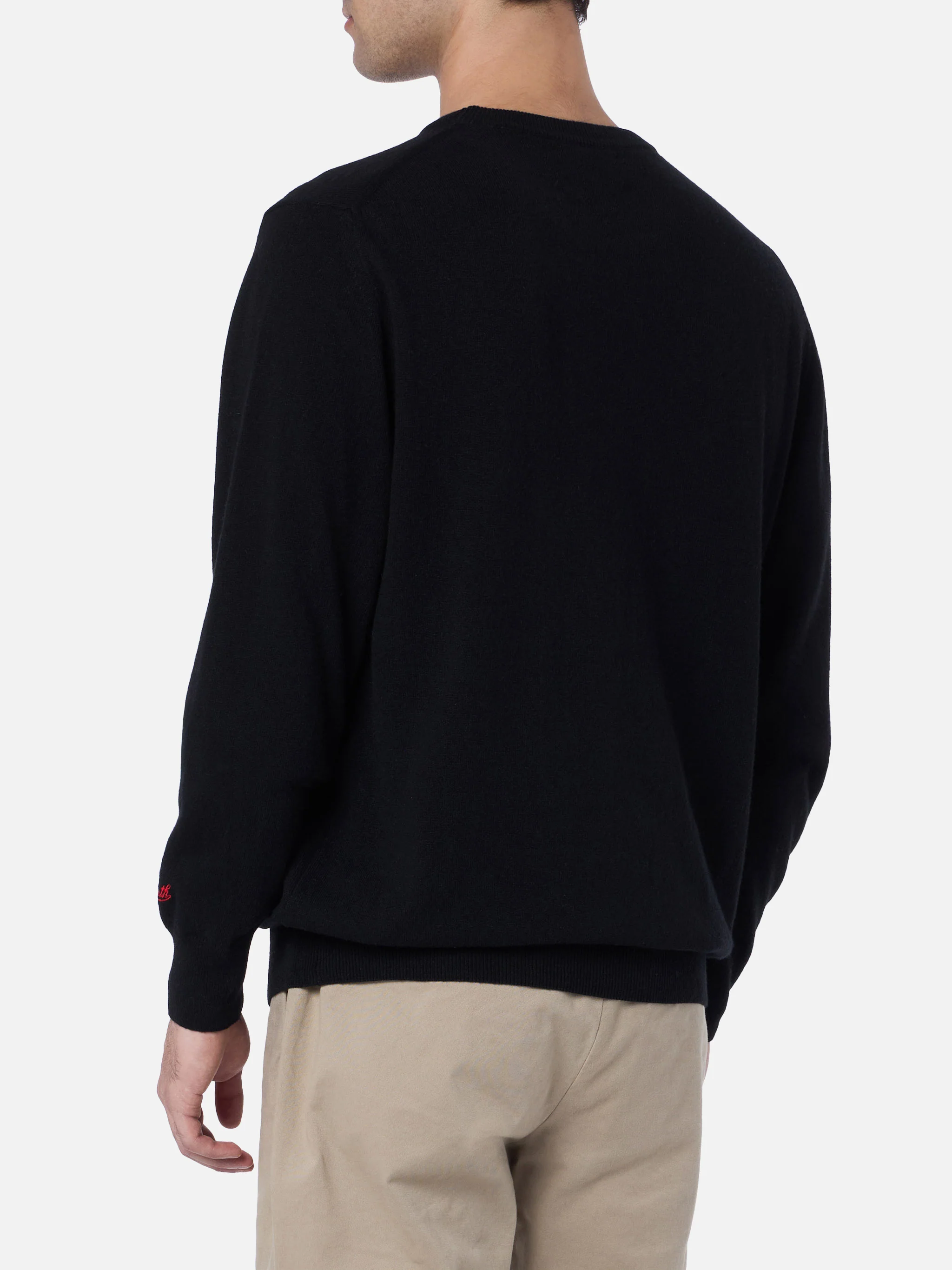 Heron Herre Sort Sweater med Enkelt Broderi fra Choice Not My Own