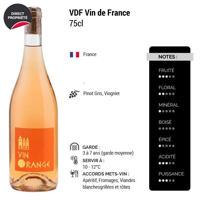 Vino Naranja - Paquete de 6 x 75cl - La Provenquière - Vino de Provenza - Alpes - Costas Azules - Denominación VDF Vin de France - Origen