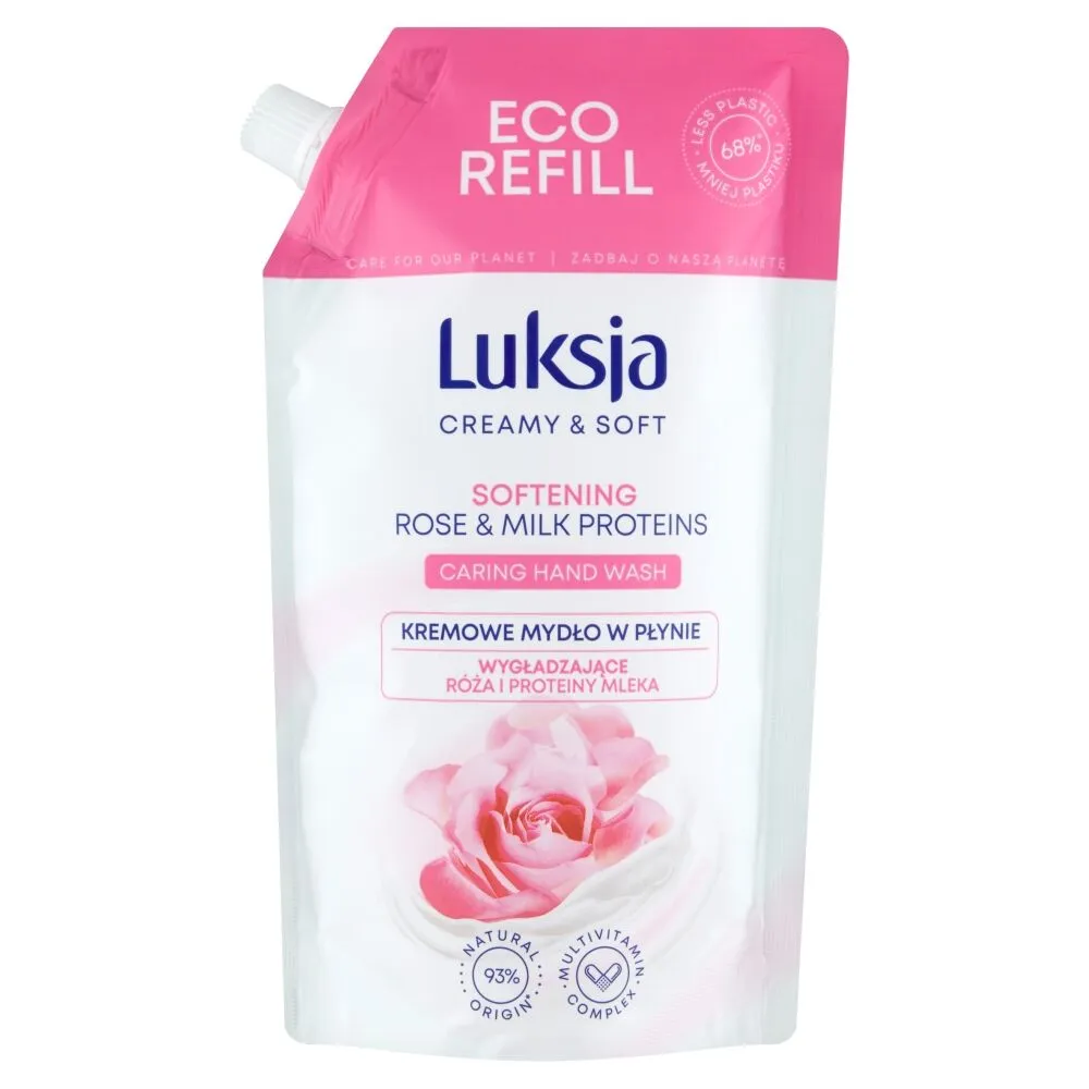 Luksja Creamy & Soft Róża i Proteiny Mleka Mydło w płynie, 500 ml