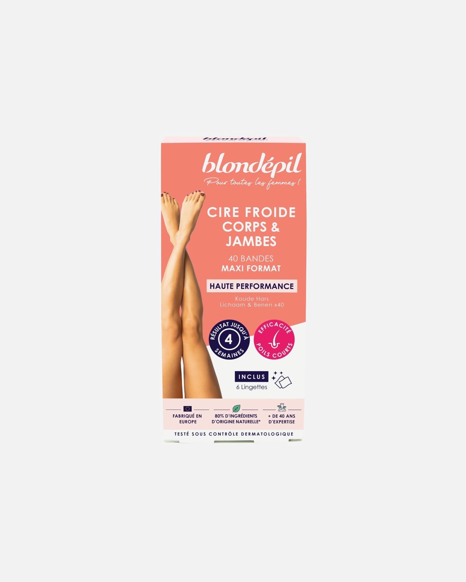 Blondépil Cire froide corps bandes haute performance