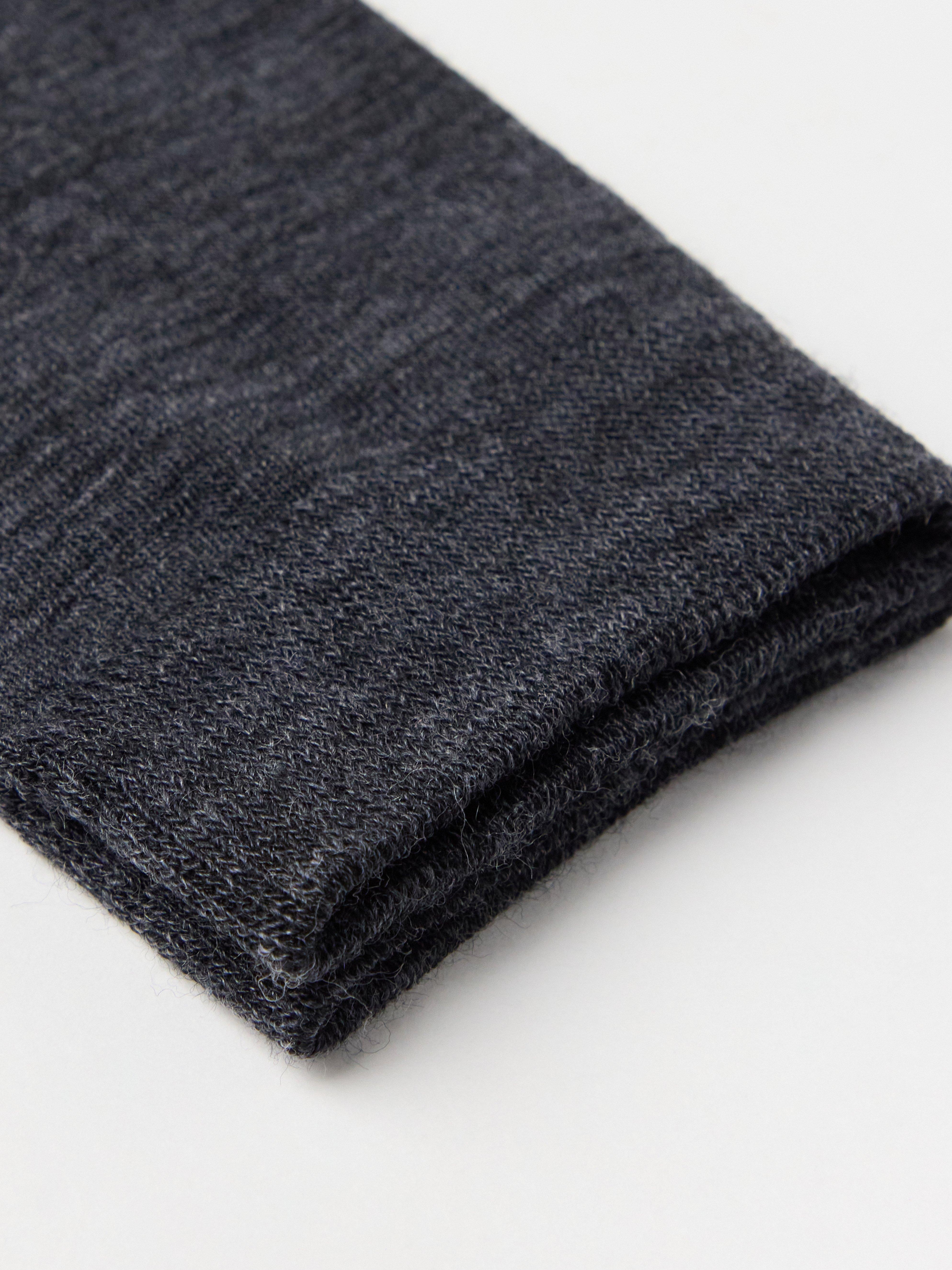 Meias em mistura de lã merino Offblack Melange