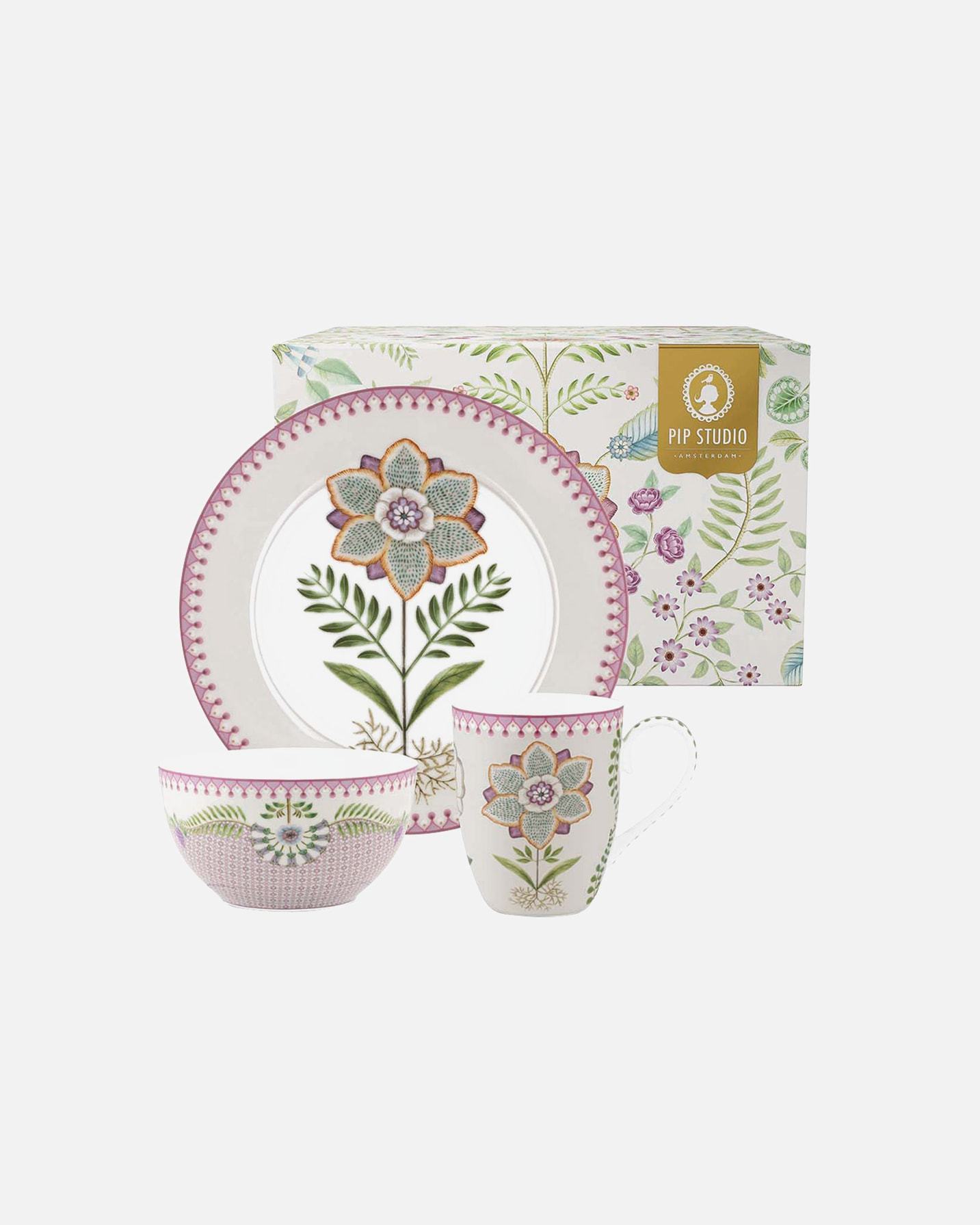 Súprava riadu PIP Studio, raňajková súprava Lily&Lotus, 3-dielna – 1-dielna