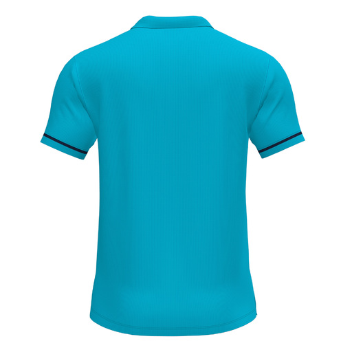  Joma Championship Vi Short Sleeve Polo Shirt, Fluorescent Turquoise/Navy