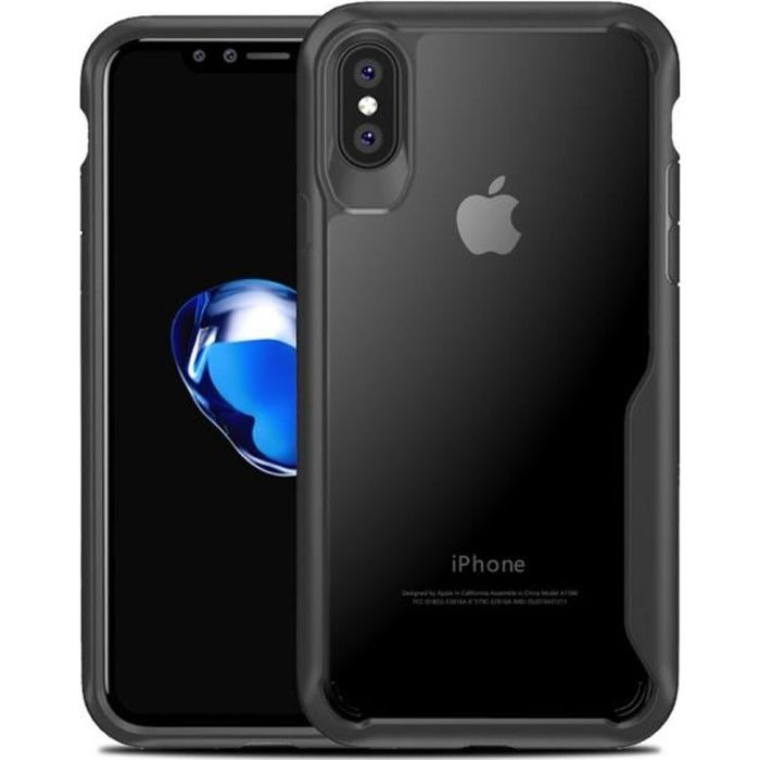Capa protetora - YIOU - para iPhone X/XS - Resistente a impactos - Rígida - Preta