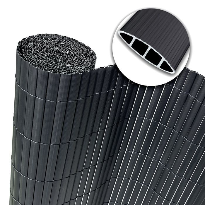 Double-sided PVC reed screening, Grey, 200 x 300 cm