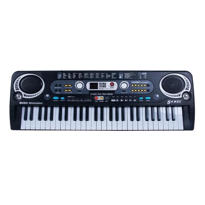 Pianoklavier met 54 toetsen, opnamefunctie, 10 liedjes, educatief muziekinstrumentspeelgoed, USB-kabel