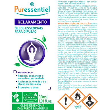 Puressentiel Zen -eteeriset öljyt diffuusioon, rentoutumiseen ja uneen, 30 ml