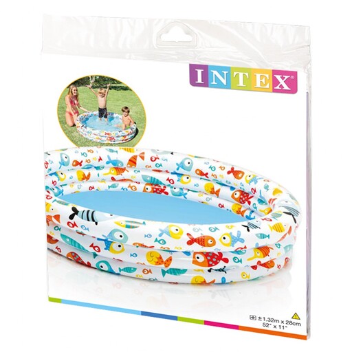  Piscine gonflable Intex 3 Hoops Poissons 132 x 28 cm - 248 L/1000 ml