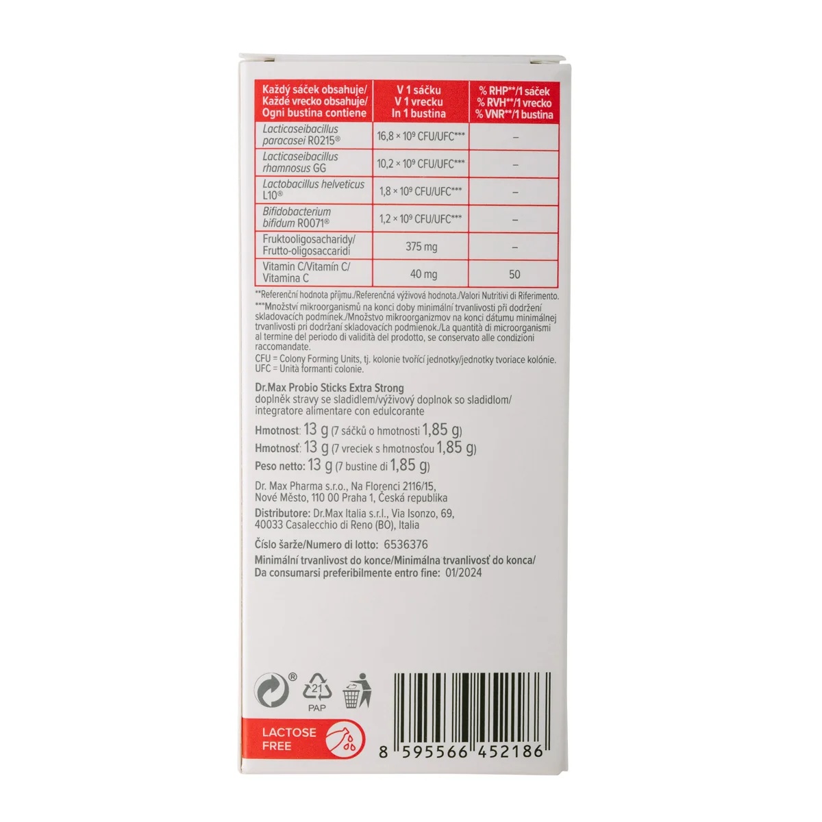 Barres Dr.Max Probio Extra Fortes (7 sachets) pour l'équilibre de la flore intestinale et le bon fonctionnement du système immunitaire