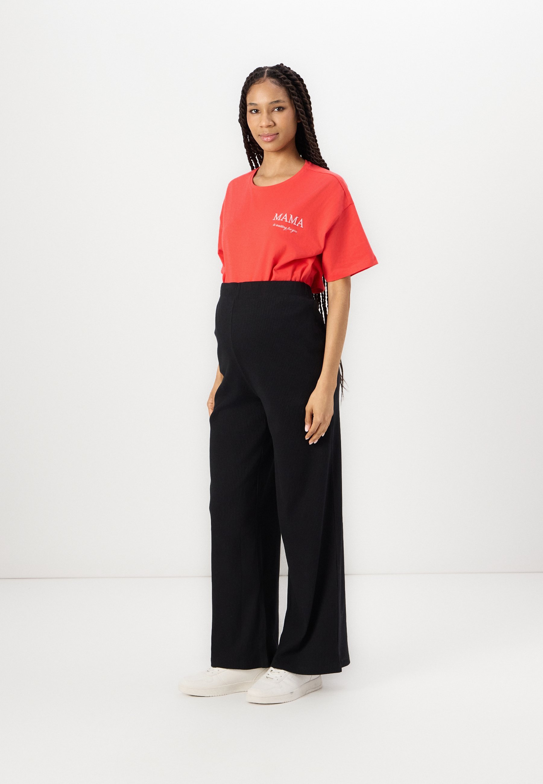 Vero Moda Maternity VMMLAVENDER WIDE PANTS - Broek - zwart