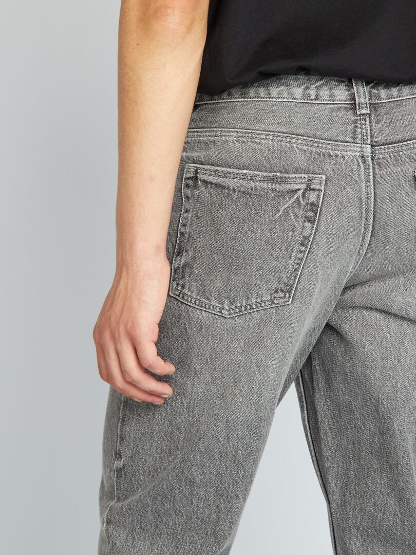 Calça jeans de denim elástico - CINZA