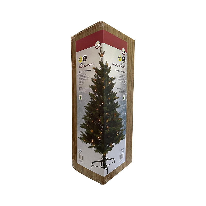 Hjem Gol juletre 120 cm, 120 LED-lys