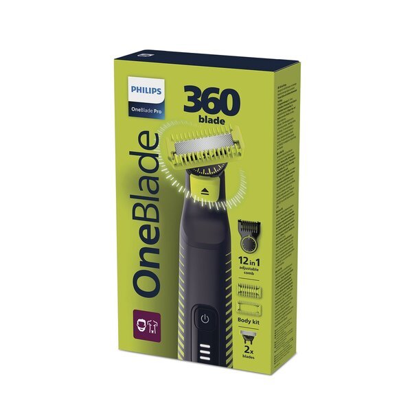 Philips OneBlade Pro 360 Face+Body QP6507/23 trimer, brijač i stilizator crne boje