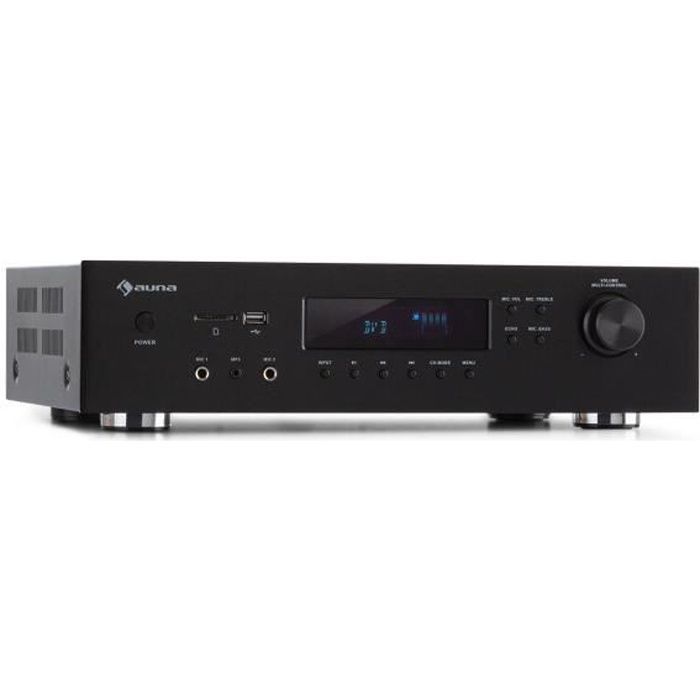 Auna AMP-H260 Bluetooth 5.1 Amplifier - 2 x 100 W + 3 x 20 W RMS - USB/SD - FM Radio Tuner - Black