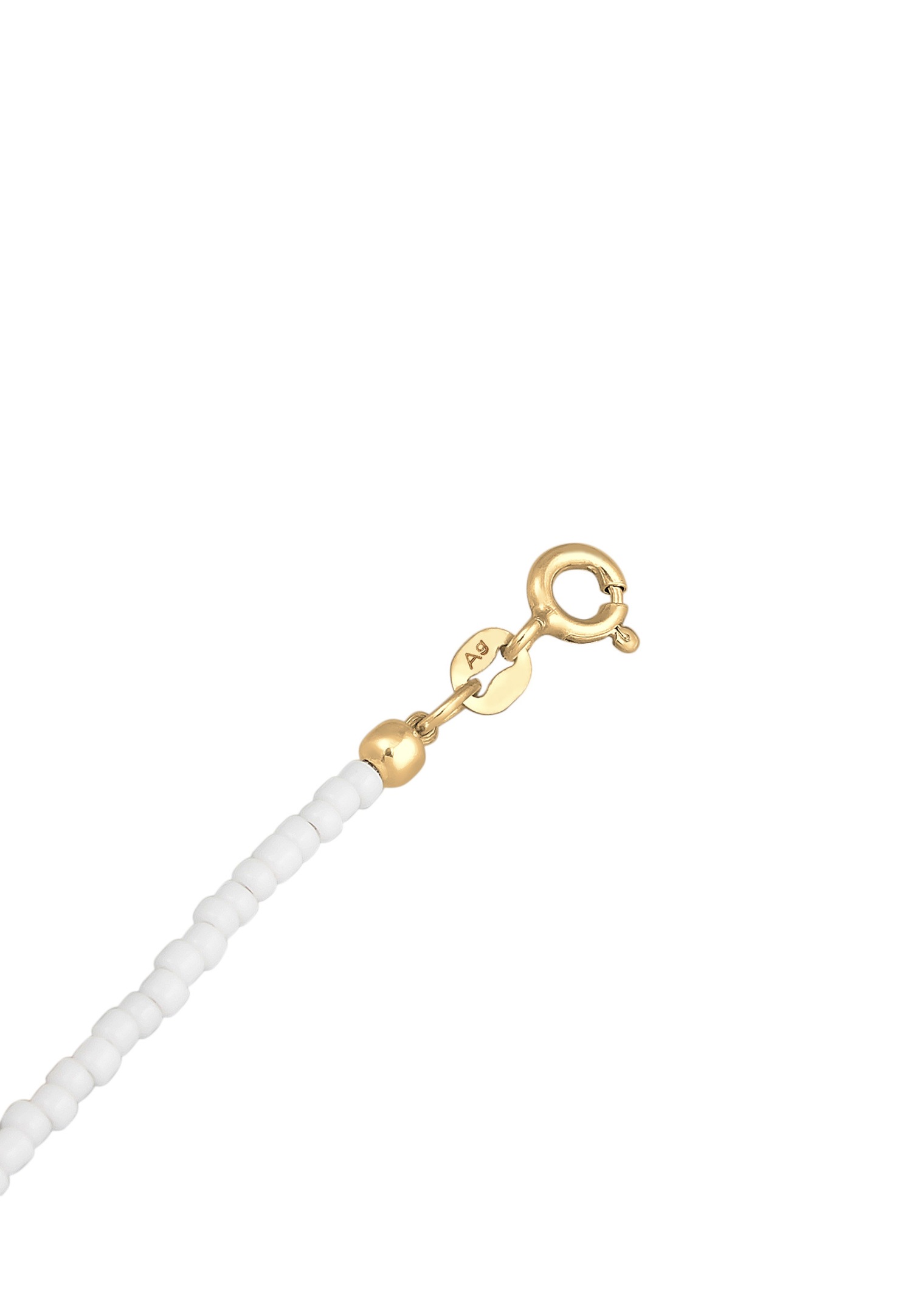 Elli Femmes choker perles de verre Ying Yang en argent sterling 925 plaqué or