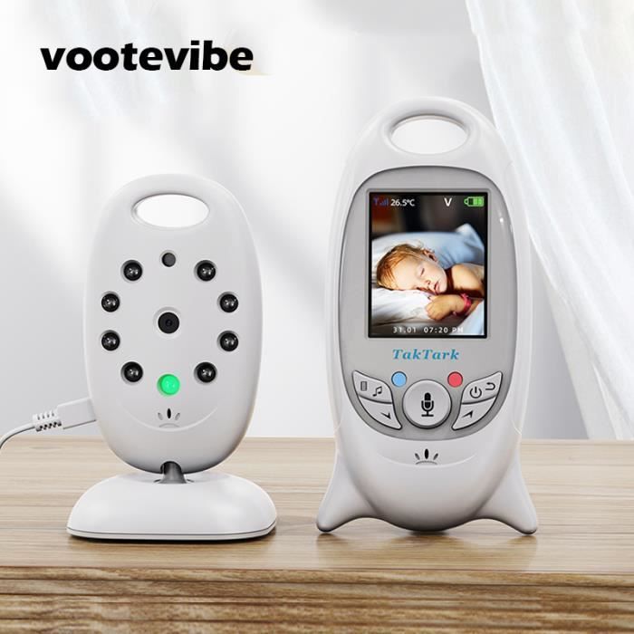 Babyphone vidéo, vision nocturne, caméra sécurité pour bébé, surveillance de la température, avec 8 berceuses, Bébé Moniteur