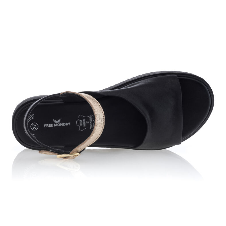 Zwarte sandalen/open teenschoenen voor dames