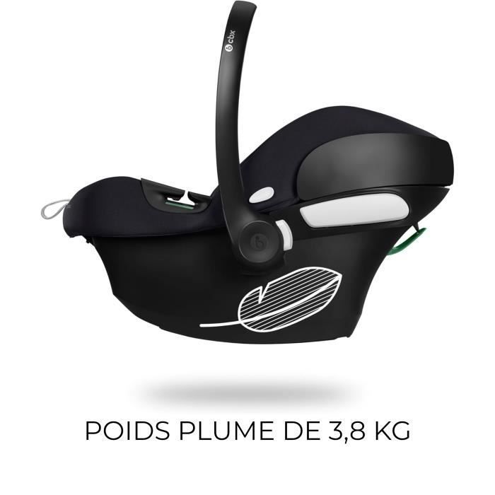Silla de coche Aton B2 i-Size CBX de Cybex - De 45 a 87 cm - Desde el nacimiento hasta los 13 kg - Hasta los 2 años - Base One incluida - Negro volcánico