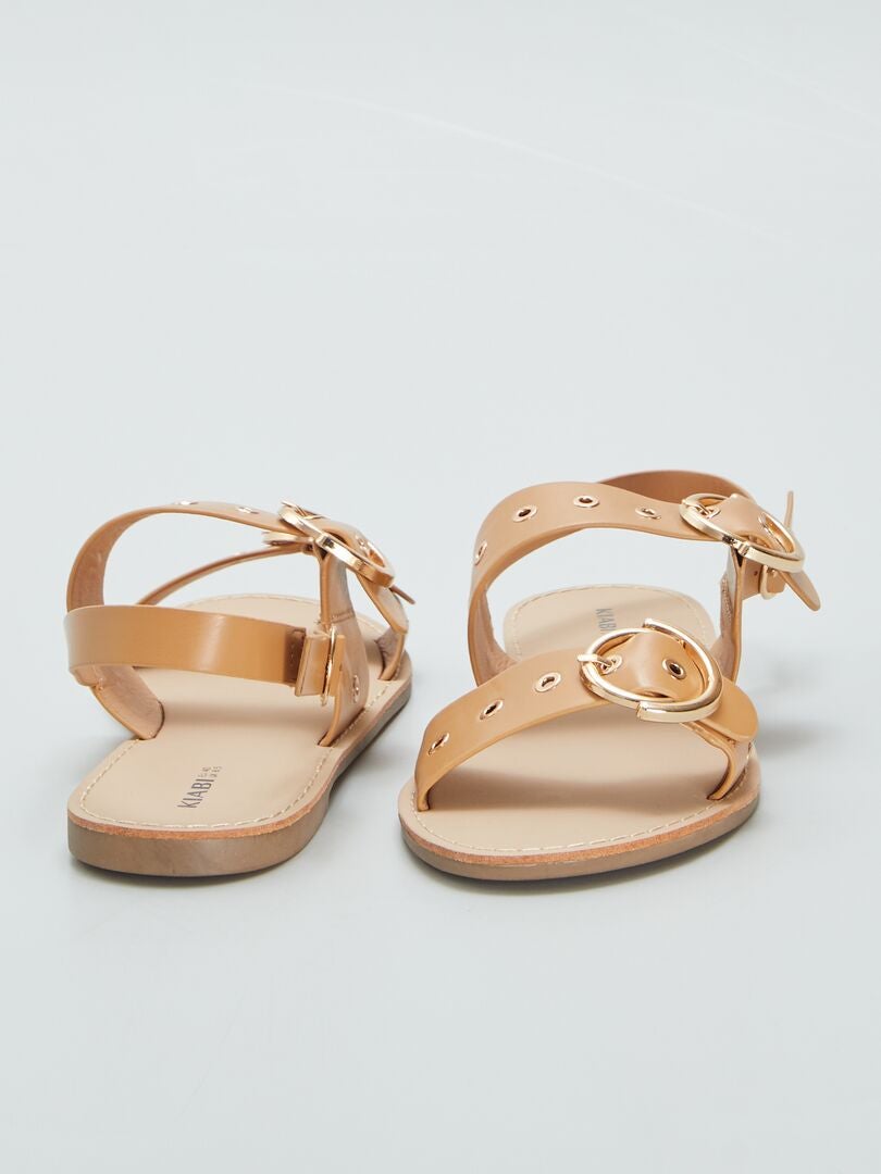 Sandalen met studs op de bandjes - BRUIN
