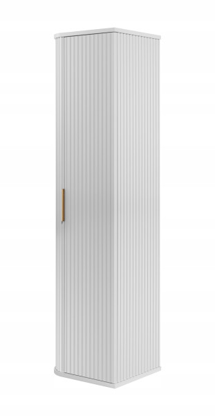 Słupek Łazienkowy 139 cm Dąb BIAŁY Wisząca RYFLOWANA GLAMOUR