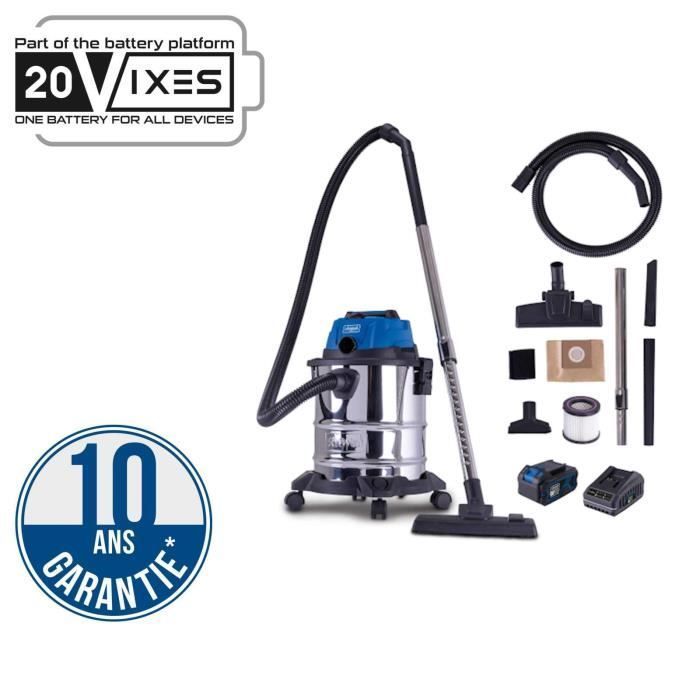 Scheppach NTS20 Wet and Dry Vacuum Cleaner - 1200W - 20L Stainless Steel Tank