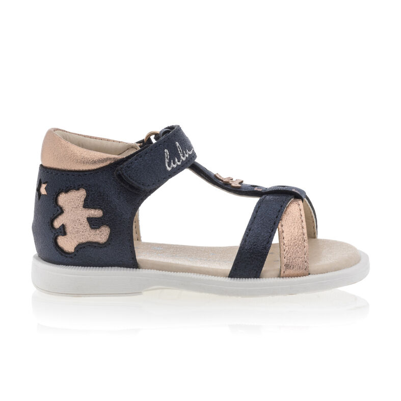  Sandalias/zapatos abiertos para bebé niña, color azul.