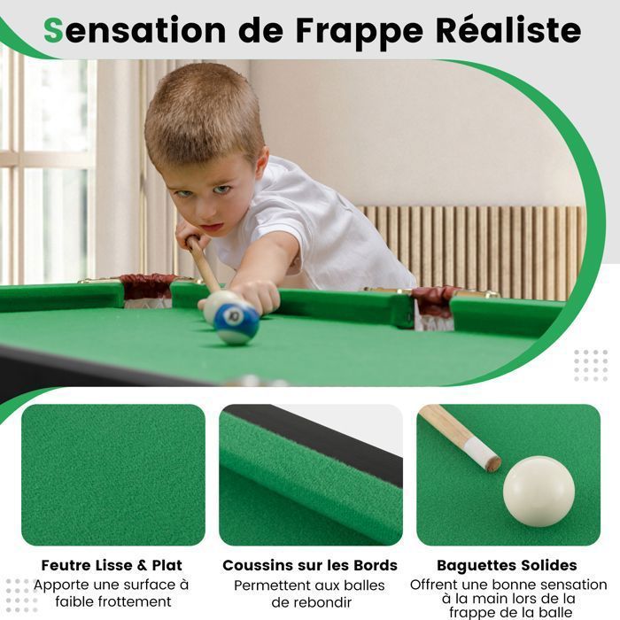 Tavolo da biliardo pieghevole DREAMADE da 122 cm con accessori, mini gioco da tavolo portatile per bambini e adulti con stecche, verde
