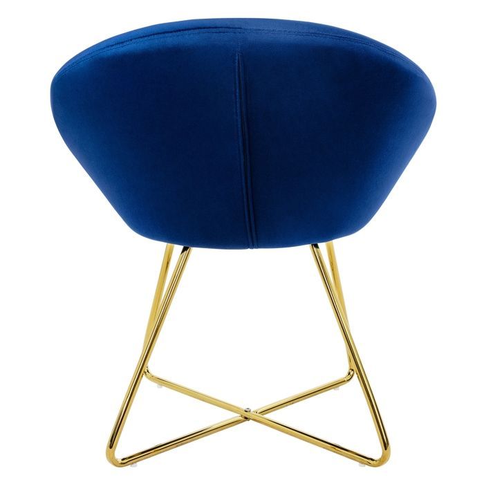 ML-Design 2 blauwe fluwelen eetkamerstoelen met gewatteerde zitting en rugleuning, fauteuil voor eettafel, make-up, keuken