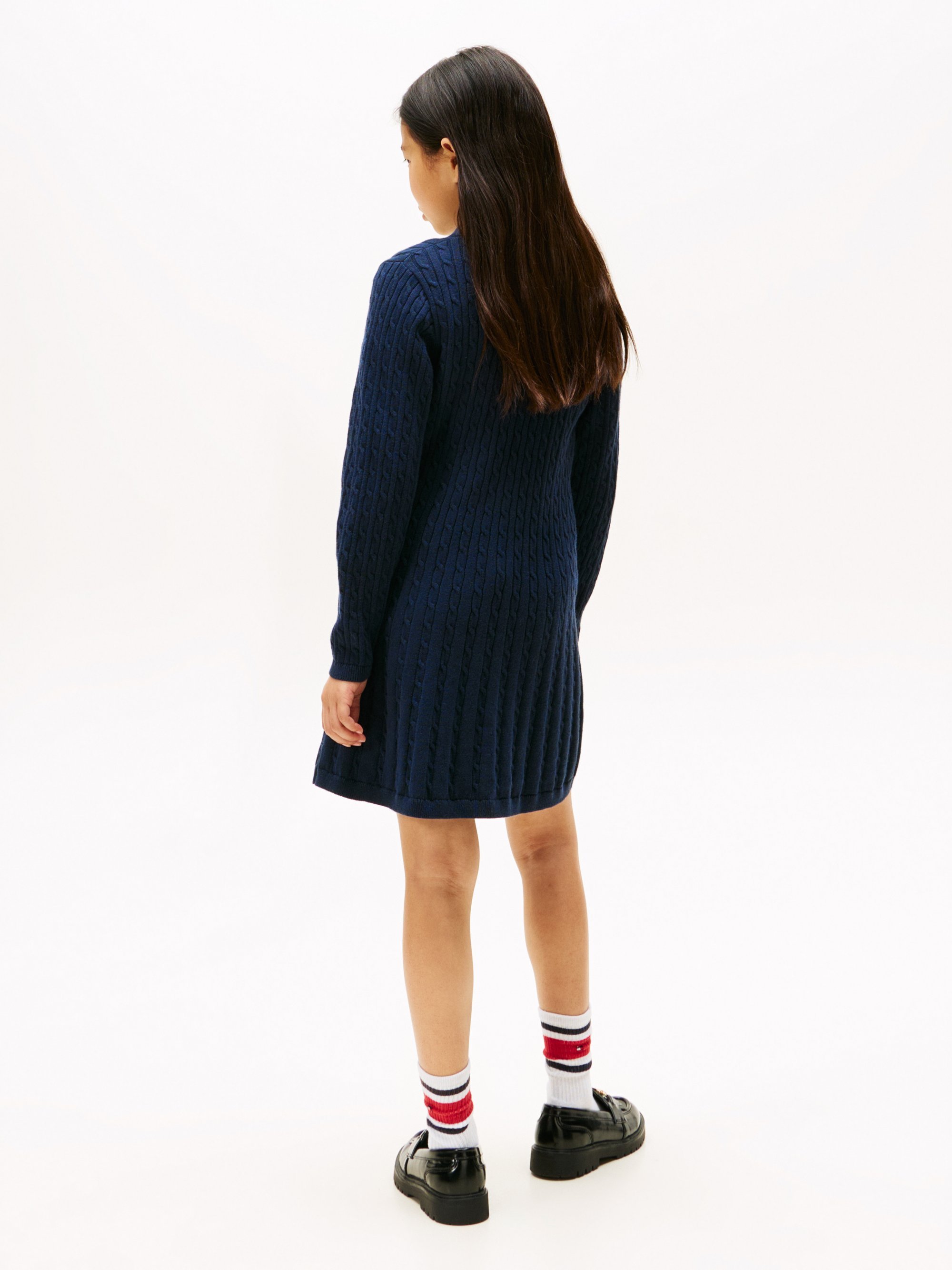 Robe pull Tommy Hilfiger à torsades - Bleu marine foncé