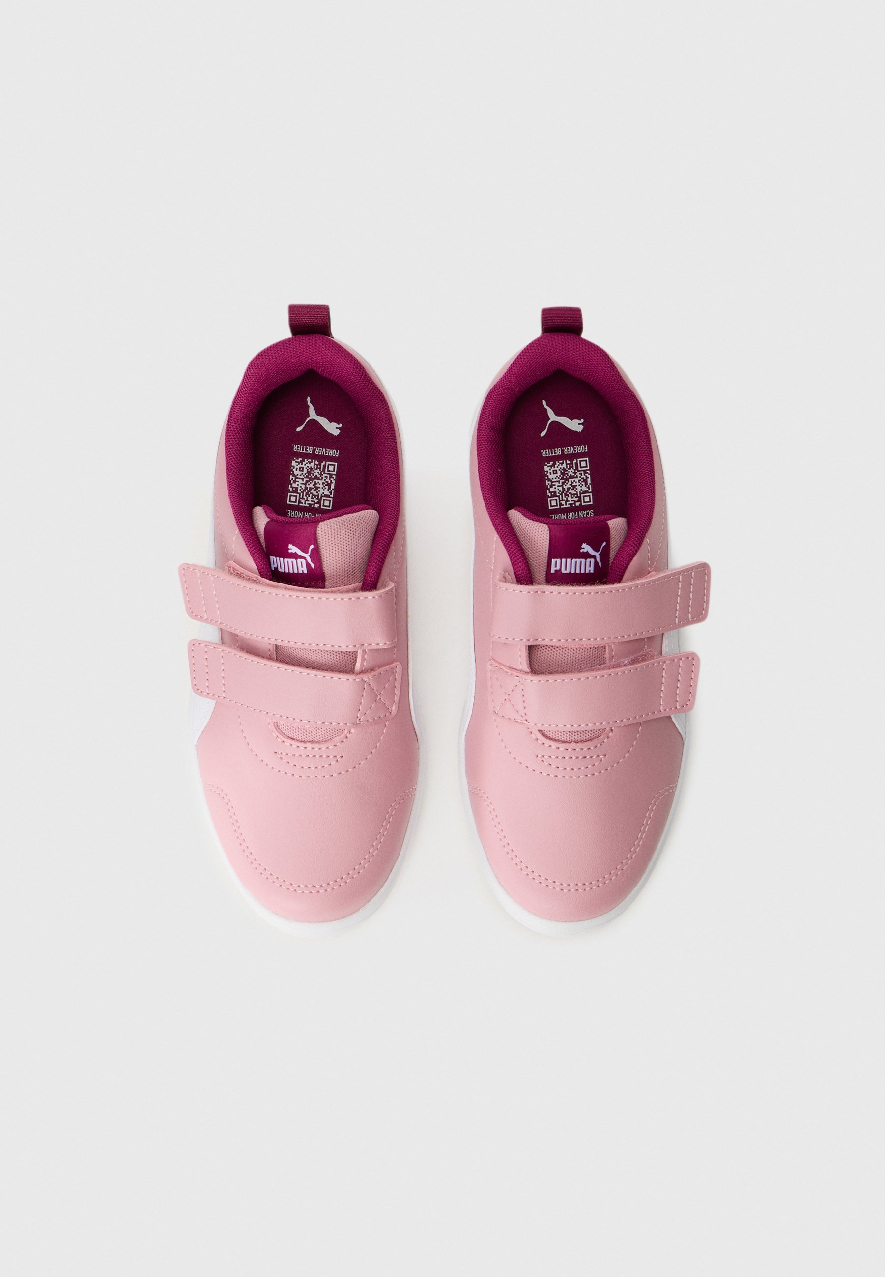 Puma COURTFLEX V3 UNISEX - Hardloopschoenen voor op de weg - roze/wit/bessenrood