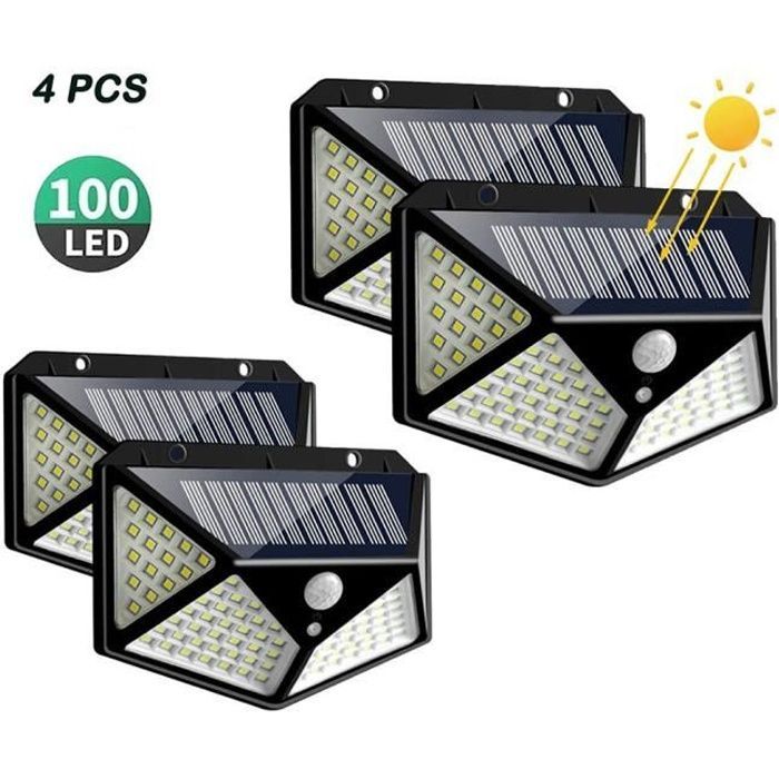 Lámpara solar - 100 LED - 2200 mAh - Iluminación exterior impermeable - 270° - Jardín