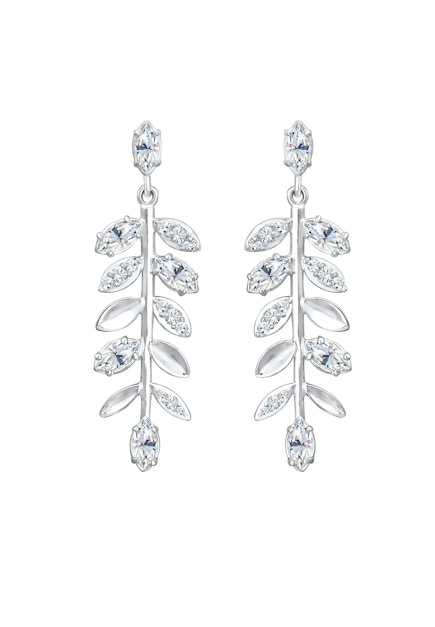 Elli PREMIUM Femmes symbole de la feuille avec cristaux en argent sterling 925