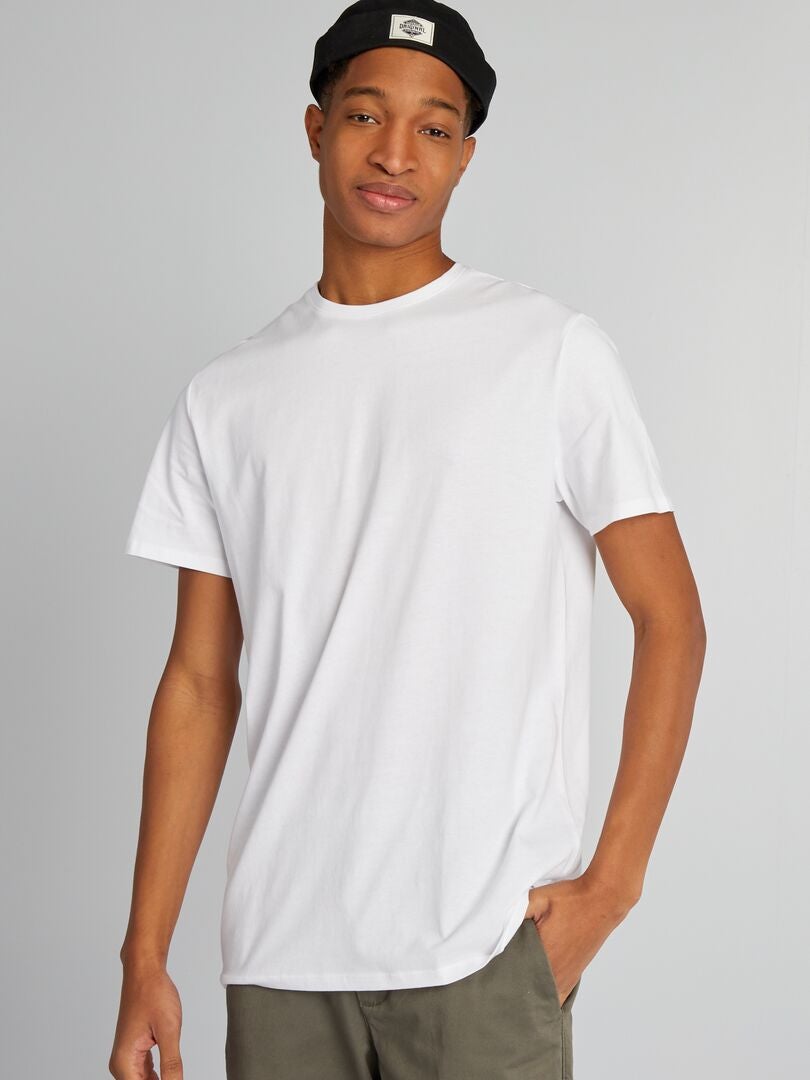 Camiseta 100% algodão +190cm - branca